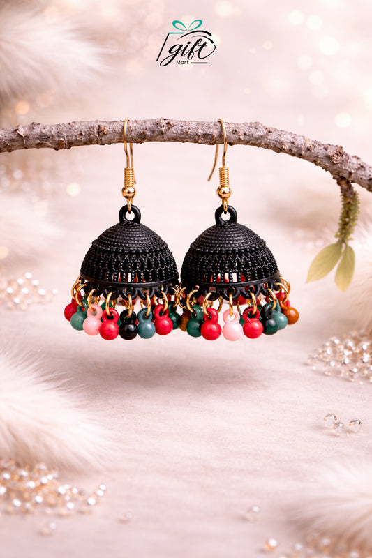 Noor-e-Siyaah Multicolor Jhumkis