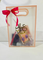 Transparent Eidi Bag with kashmiri Bangles set-Dull Purple