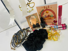 Transparent Eidi Bag with kashmiri Bangles set-Black