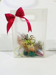 Transparent Eidi Bag with kashmiri Bangles set-Parrot Green
