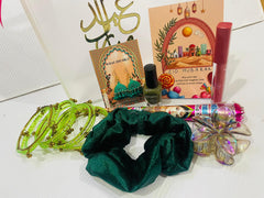 Transparent Eidi Bag with kashmiri Bangles set-Parrot Green