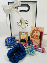 Transparent Eidi Bag with kashmiri Bangles set-Dark Blue