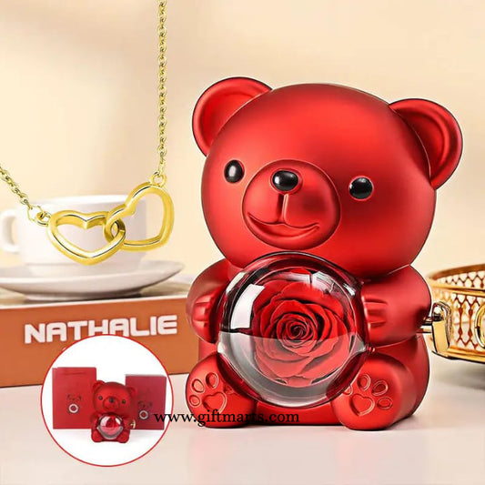 Rose Heart Teddy Box