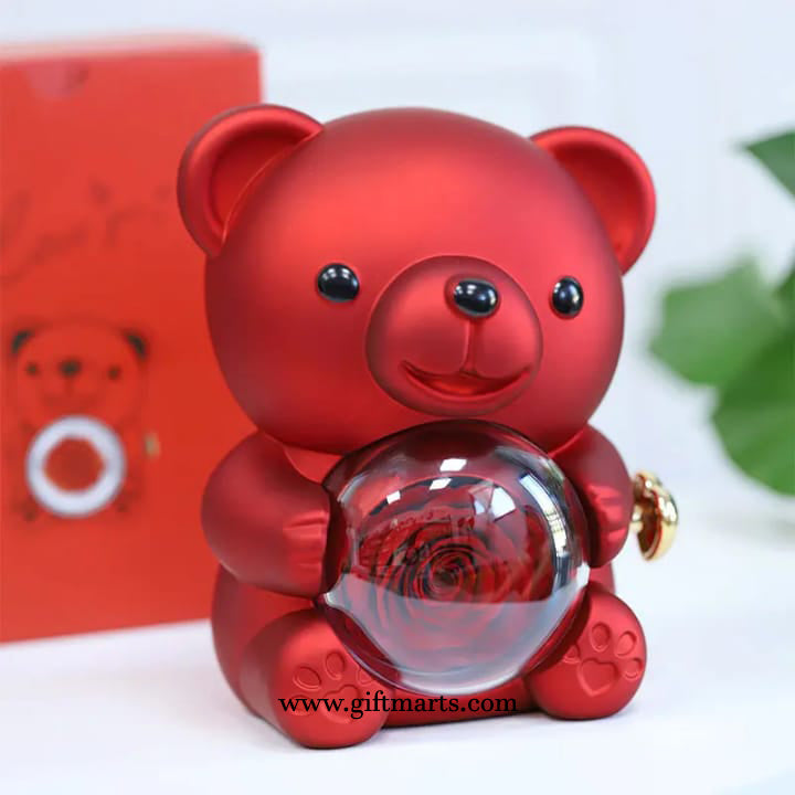 Rose Heart Teddy Box
