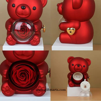 Rose Heart Teddy Box