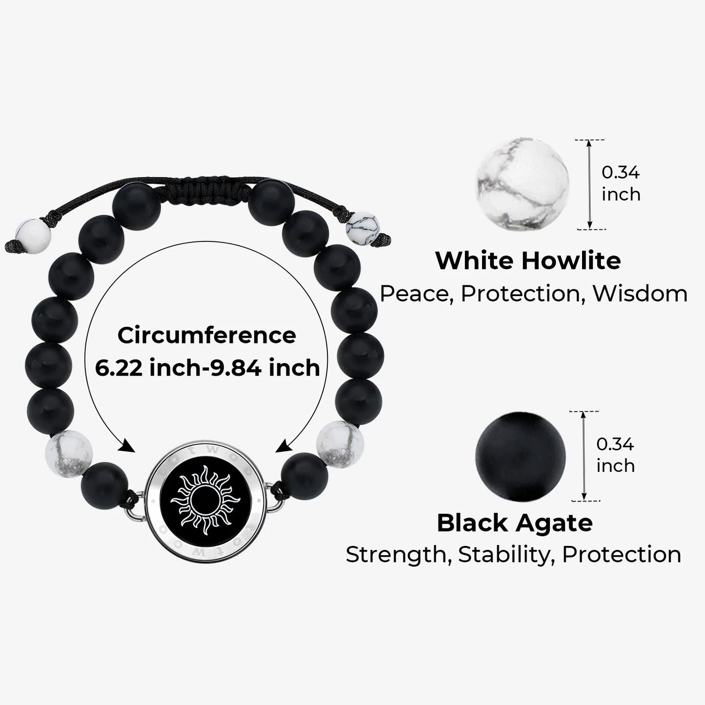 Sun & Moon Touch Bracelets with Matching Beads