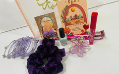 Transparent Eidi Bag with kashmiri Bangles set-Dull Purple