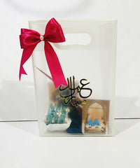 Transparent Eidi Bag with kashmiri Bangles set-Sky Blue