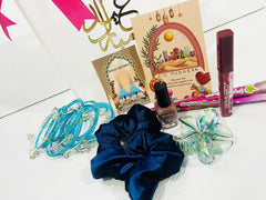 Transparent Eidi Bag with kashmiri Bangles set-Sky Blue