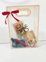 Transparent Eidi Bag with kashmiri Bangles set-Dull Ferozi