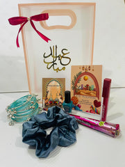 Transparent Eidi Bag with kashmiri Bangles set-Dull Ferozi