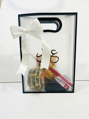 Transparent Eidi Bag with kashmiri Bangles set-Black