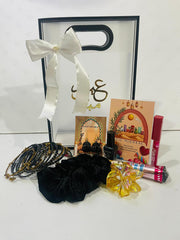 Transparent Eidi Bag with kashmiri Bangles set-Black