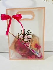 Transparent Eidi Bag with kashmiri Bangles set-Light baby Pink