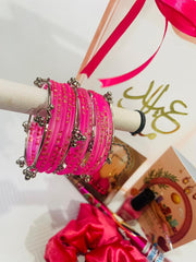 Transparent Eidi Bag with kashmiri Bangles set-Light baby Pink