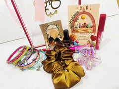 Transparent Eidi Bag with kashmiri Bangles set-Multi color