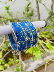 Kashmiri Ghungroo Bangle Set-Dark Blue