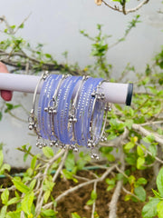 Kashmiri Ghungroo Bangle Set-Dull Purple