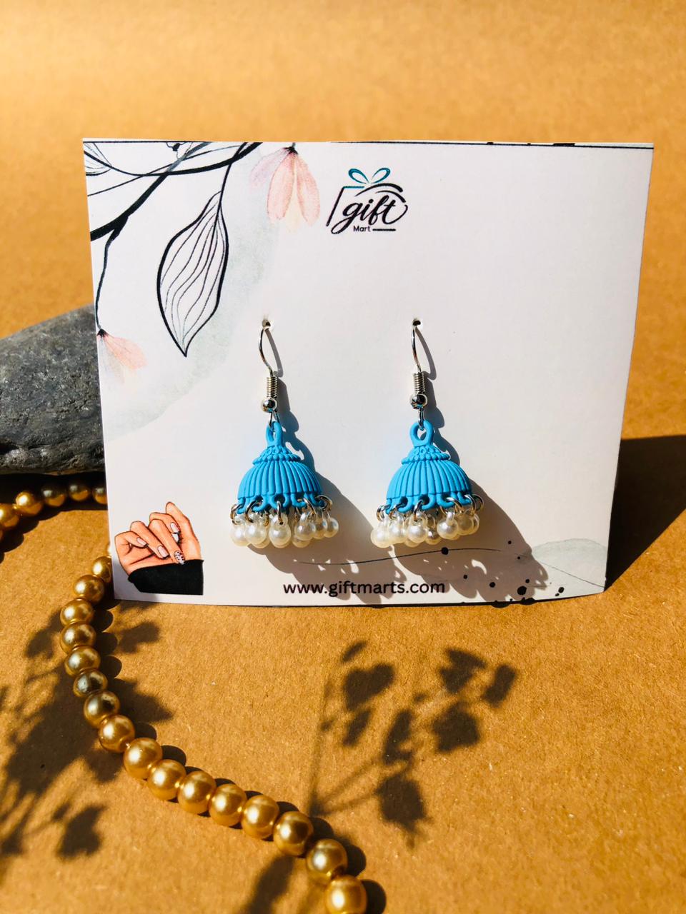 Sky Blue Drop jhumkis