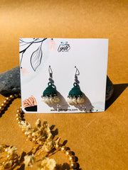 Bottle Green Drop jhumkis