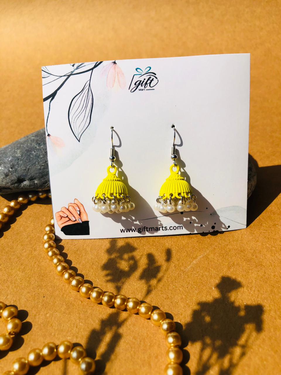 Yellow Drop jhumkis