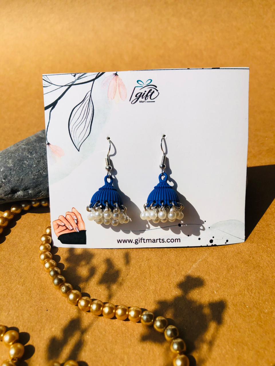Royal Blue Drop jhumkis
