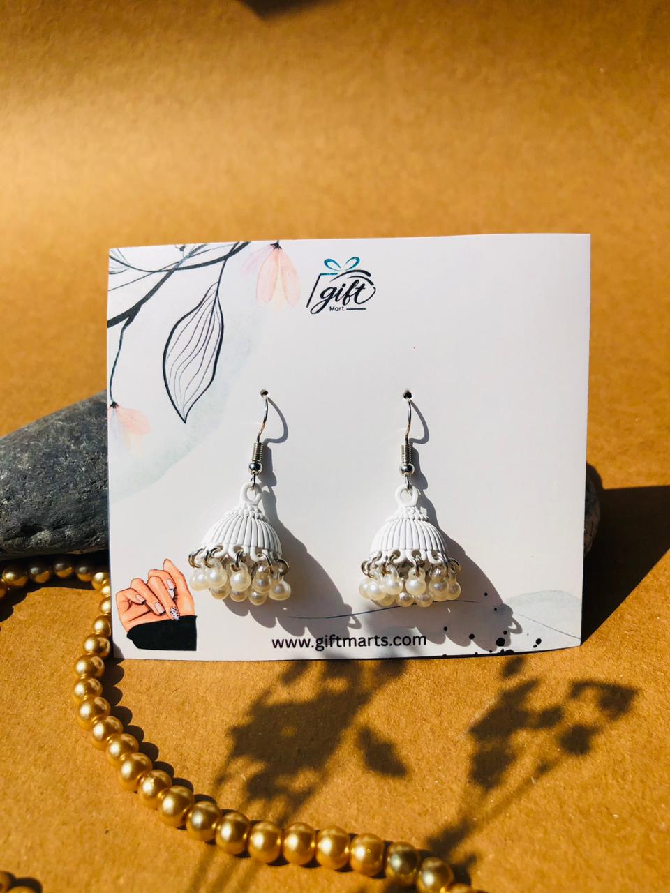 White Drop jhumkis