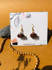 Mini Maroon beads jhumki