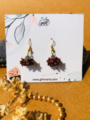 Mini Maroon beads jhumki