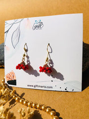 Mini Red beads jhumki
