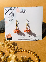 Mini peach beads jhumki