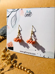 Mini peach beads jhumki