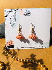 Mini peach beads jhumki