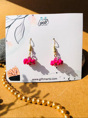 Mini Bright Pink beads jhumki