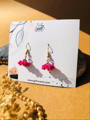 Mini Bright Pink beads jhumki