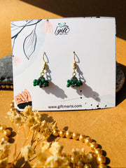 Mini Bottle Green beads jhumki