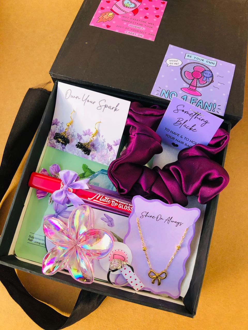 Black Box with purple theme Gift Box