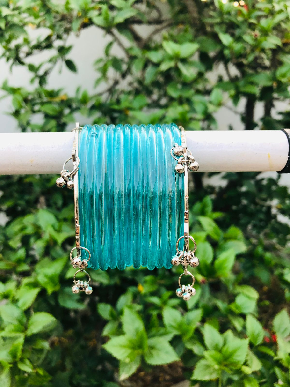 Aqua Blue jelly bangles