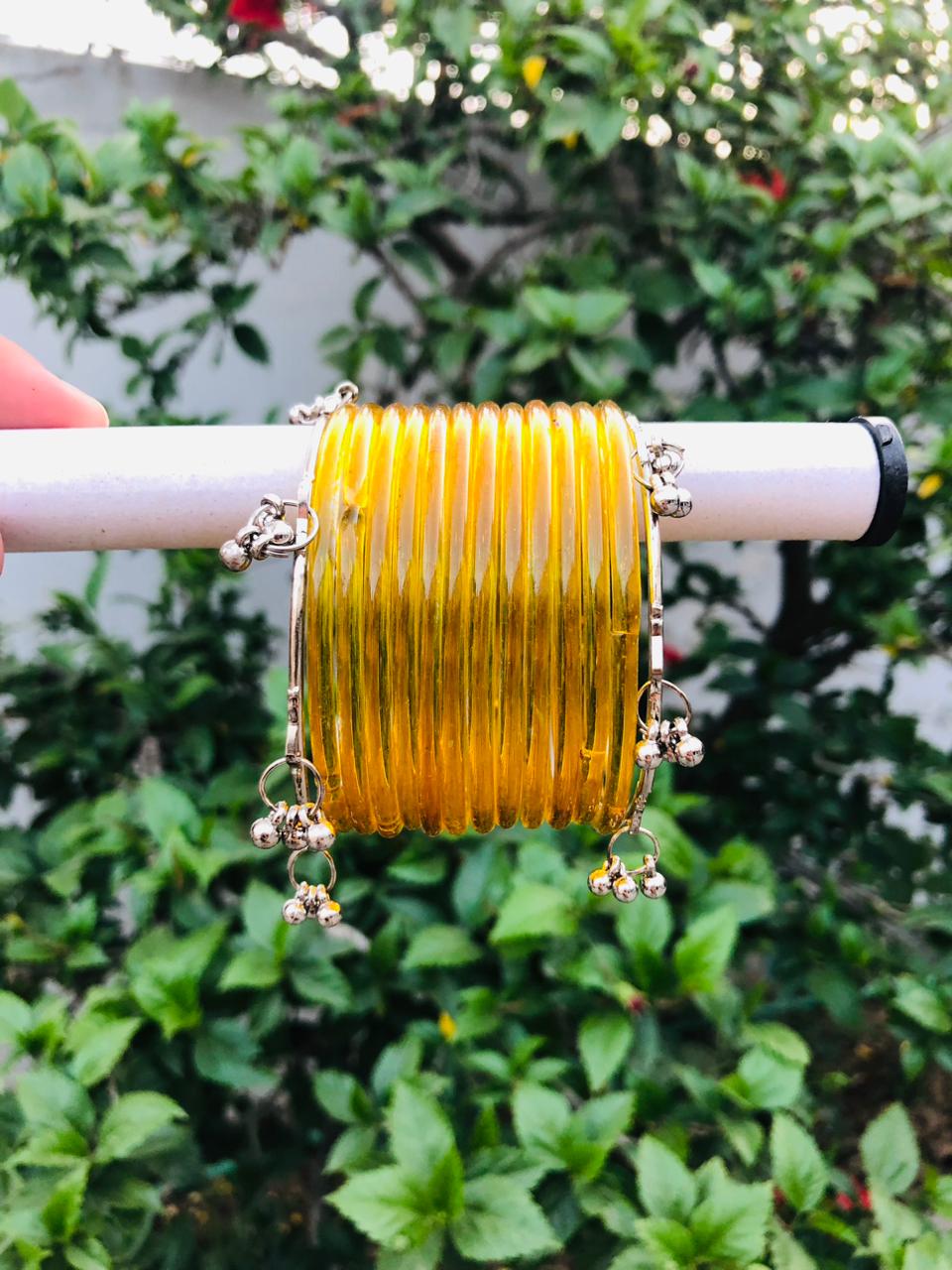 Yellow toned orange jelly Bangles