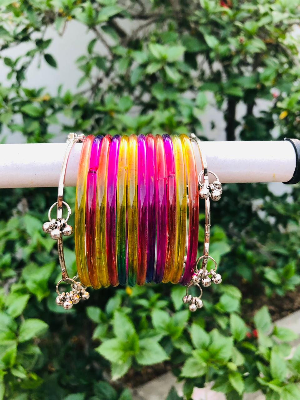 Dark Multi Jelly Bangles