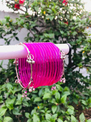 Bright Pink Jelly Bangles