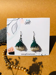 Bottle Green Drop jhumkis